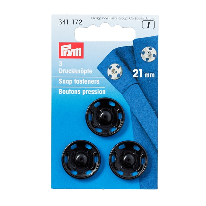 Prym 341172 - Snap Fasteners - Black 21mm