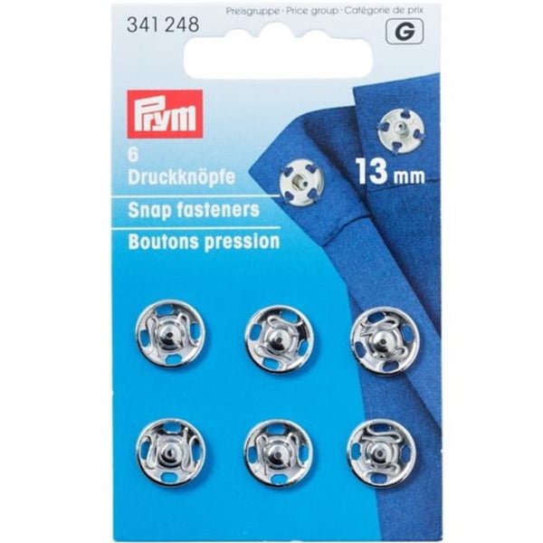 Prym 341248 - Snap Fasteners - Silver 13mm