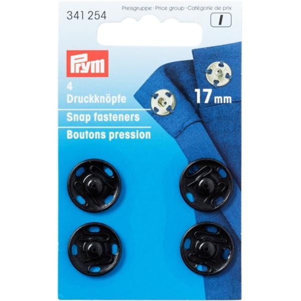 Prym 341254 - Snap Fasteners - Black 17mm