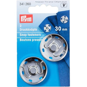Prym 341260 - Snap Fasteners - Silver 30mm