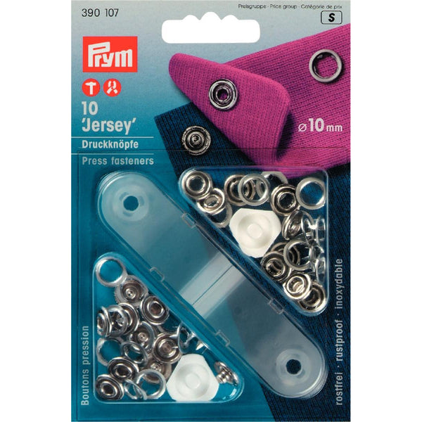 Prym 390107 - Jersey Press Fasteners - Silver 10mm