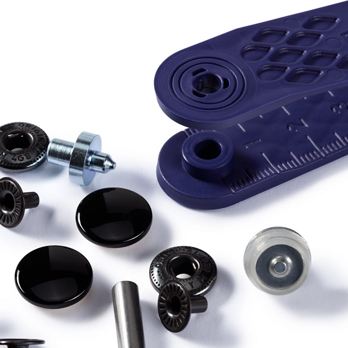 Prym 390307 - Anorak Press Fasteners - Black 15mm