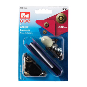 Prym 390355 - Anorak Press Fasteners - Antique Brass 20mm