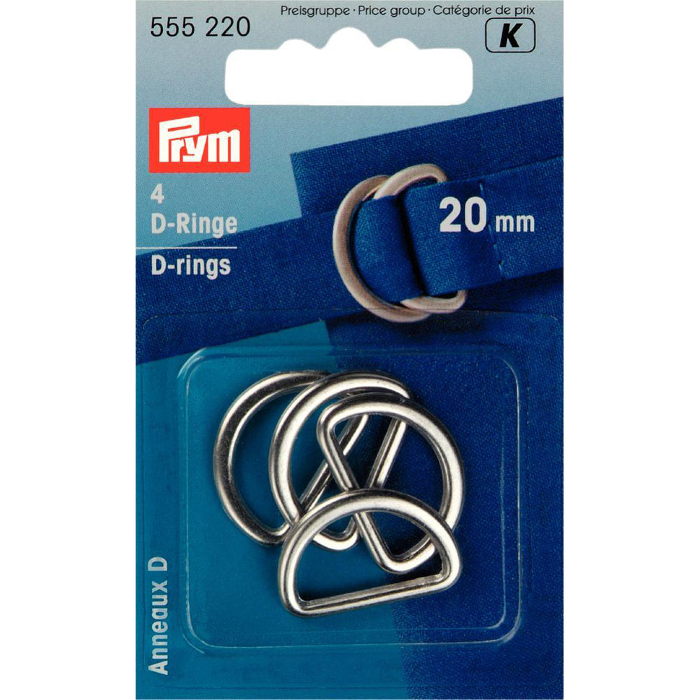 Prym 555220 - D-Rings - Silver 20mm