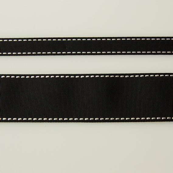 Grosgrain Stitch Ribbon - Black
