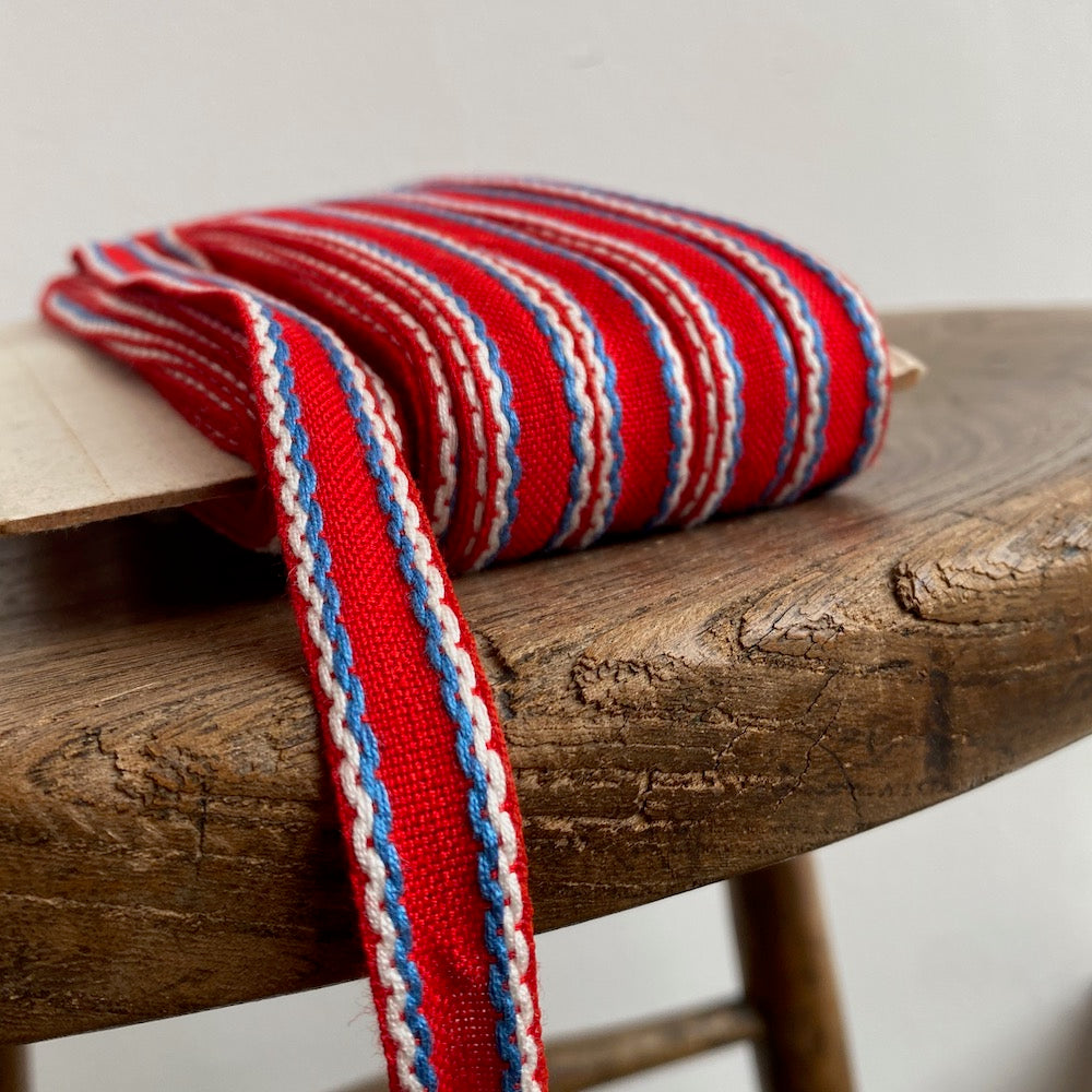 Vintage Stitched Trim - Red
