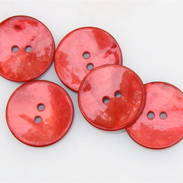 Red Shell Button Coloured Shell Buttons - Red | Ray Stitch