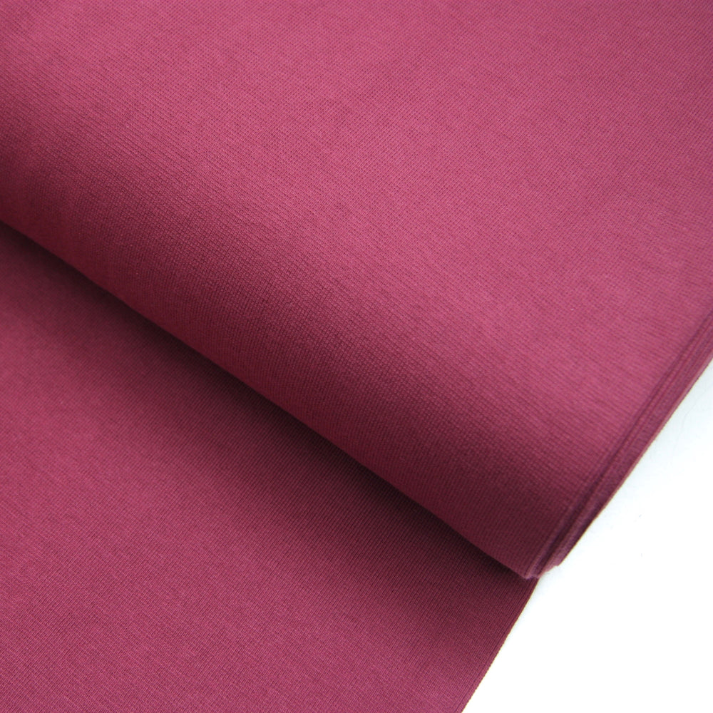 burgundy cotton sweatshirt cuffs and neck ribbing fabric