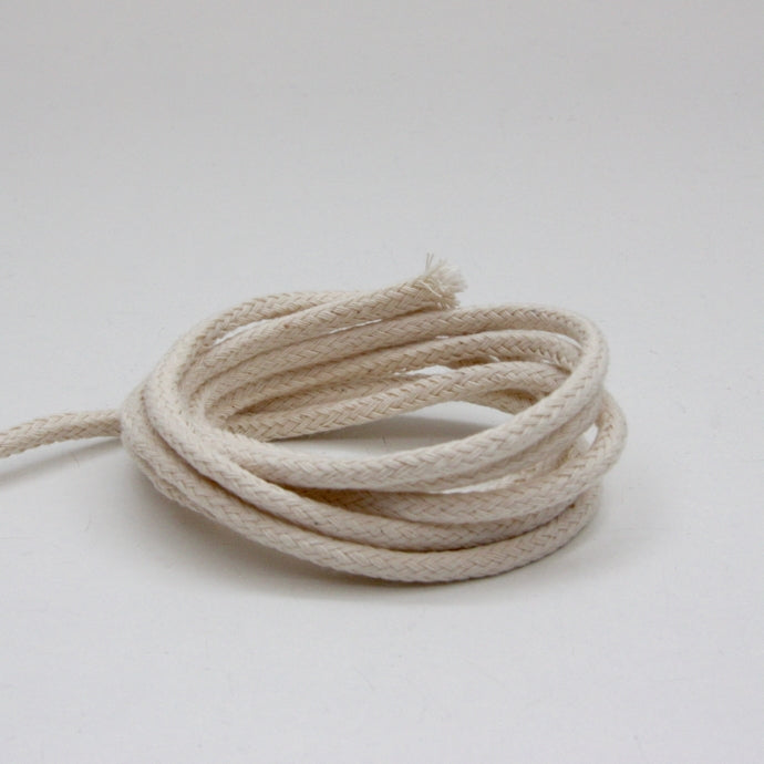 Plaited Cotton Cord 4mm - Ecru, Ribbons And Trims