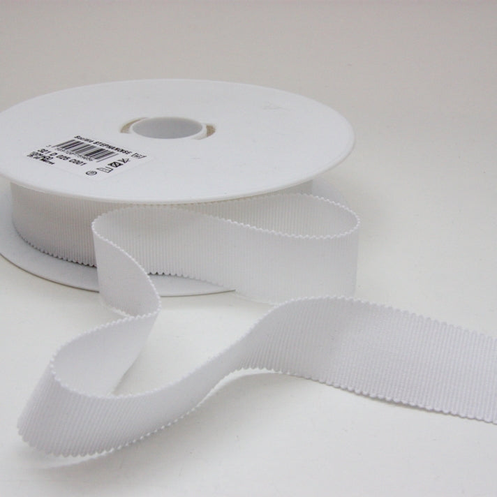 Cotton Grosgrain Ribbon 25mm - White