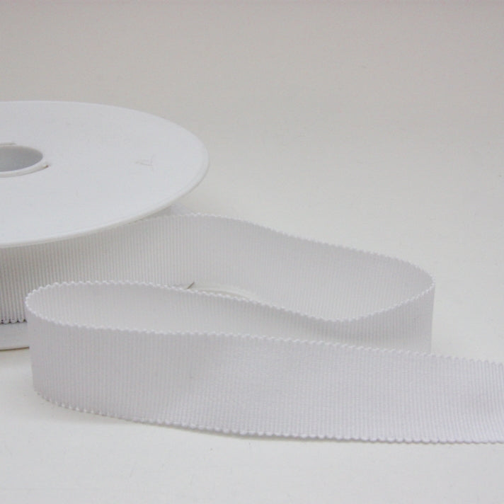 Cotton Grosgrain Ribbon 25mm - White