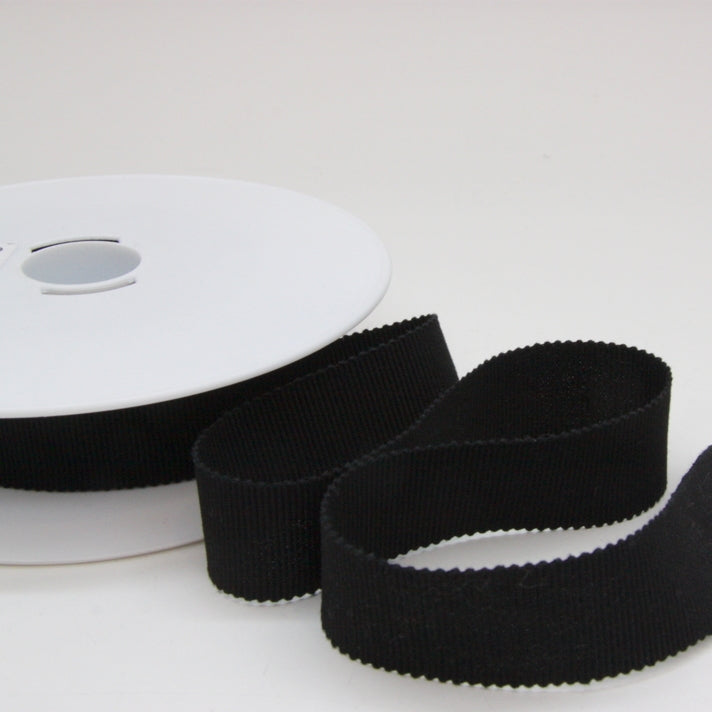 Cotton Grosgrain Ribbon 25mm - Black
