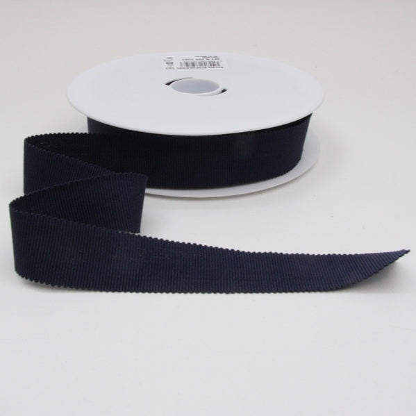 Cotton Grosgrain Ribbon 25mm - Navy