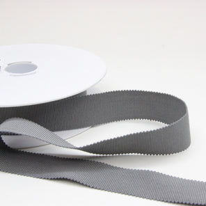 Cotton Grosgrain Ribbon 25mm - Smoke Grey