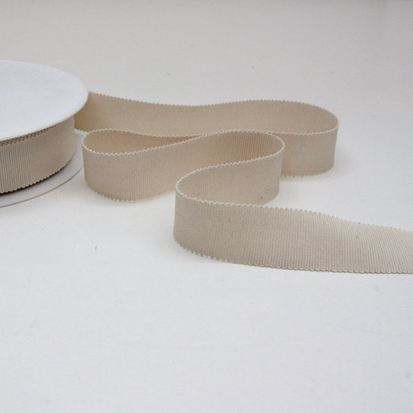 Cotton Grosgrain Ribbon 25mm - Cream