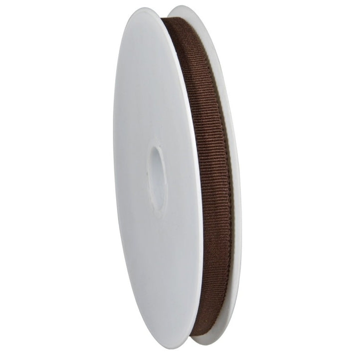 Cotton Grosgrain Ribbon 25mm - Chocolate