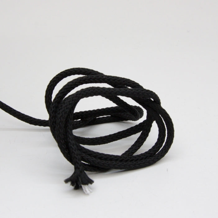 Polyester Drawstring Cord 4mm - Black, Ribbons And Trims