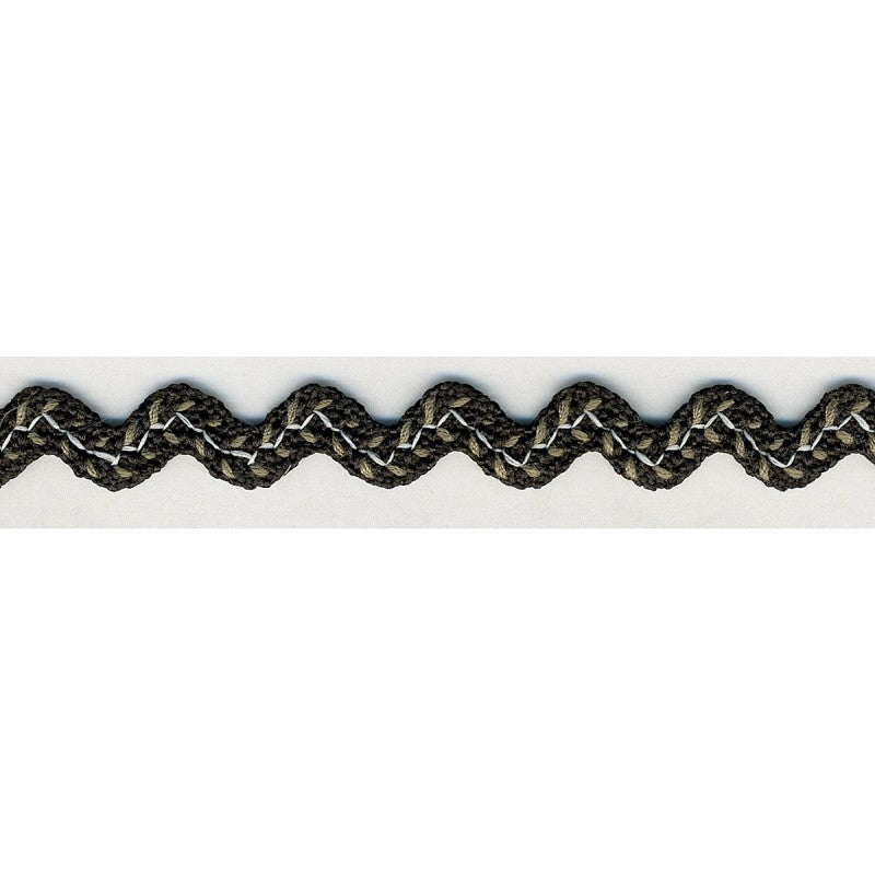 Embroidered Ric Rac 13mm - Black