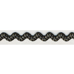 Embroidered Ric Rac 13mm - Black