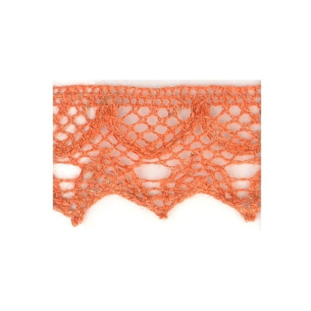 Linen Lace Trim 20mm - Terracotta 083