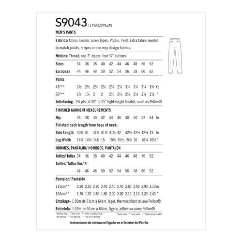 Simplicity Mens' 9043 - Men's Trousers with Pockets by Mimi G