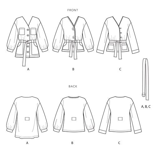 Simplicity 9047 - Misses' Unlined Jacket With Waist Belt