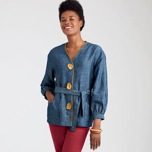 Simplicity 9047 - Misses' Unlined Jacket With Waist Belt