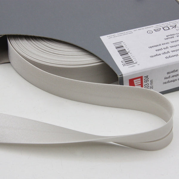 Prym Satin Bias Binding 20mm - 604 Silver Grey