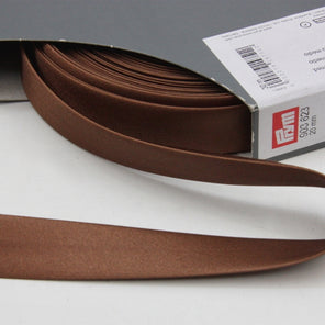 Prym Satin Bias Binding 20mm - 623 Medium Brown