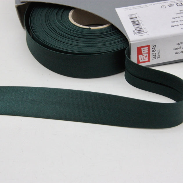 Prym Satin Bias Binding 20mm - 646 Fir Green