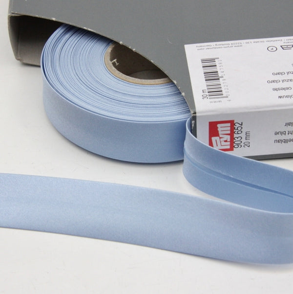 Prym Satin Bias Binding 20mm - 652 Light Blue