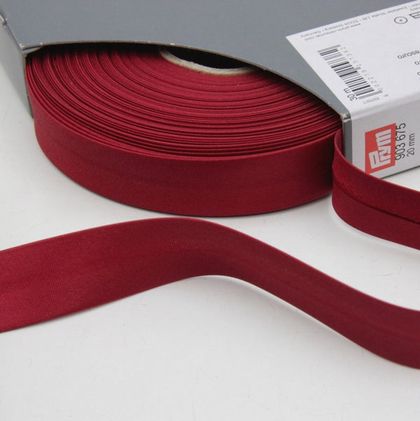 Prym Satin Bias Binding 20mm - 675 Dark Red