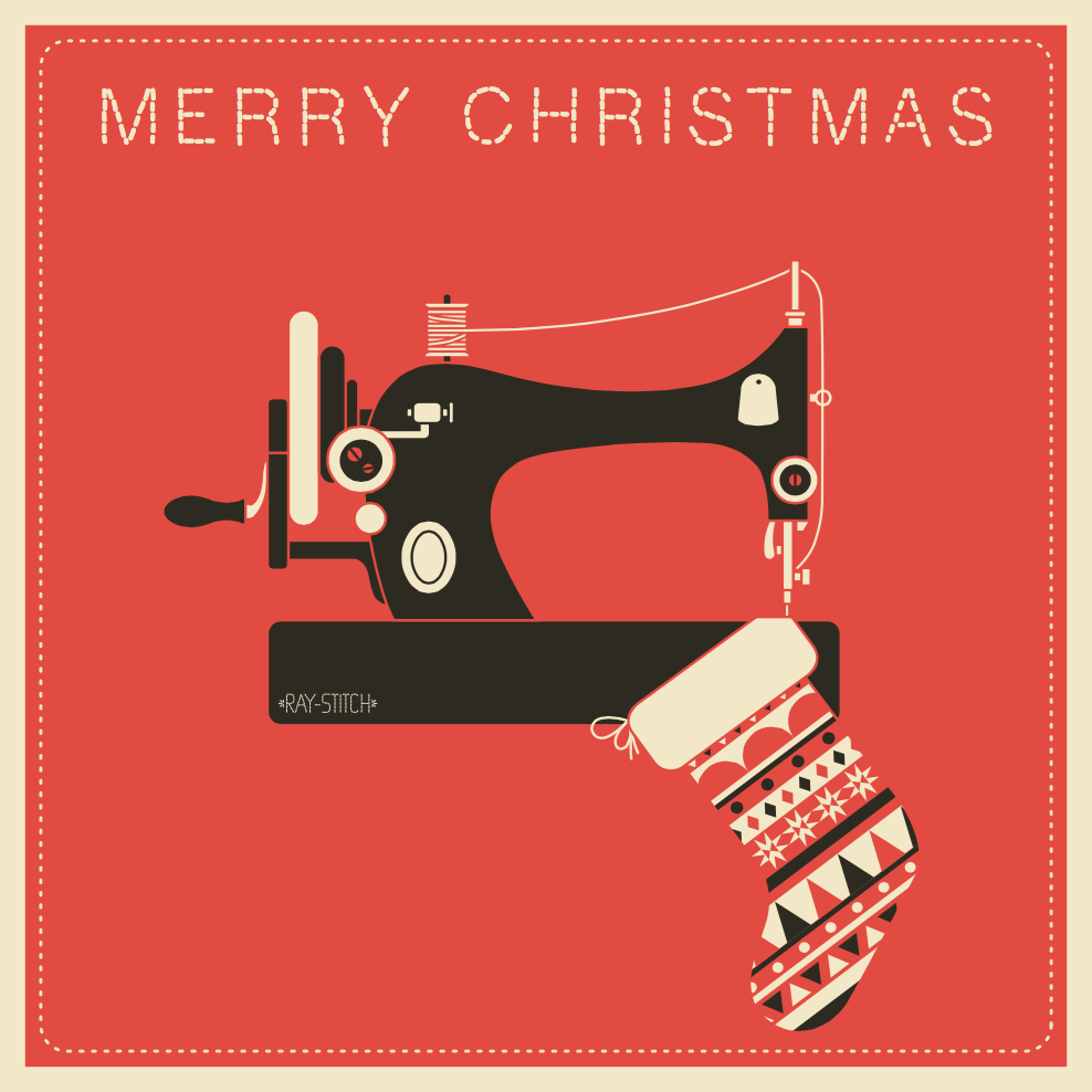 Ray Stitch Christmas Card Set of Three