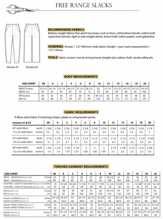 Sew House Seven - Free Range Slacks - Sizes 4-38