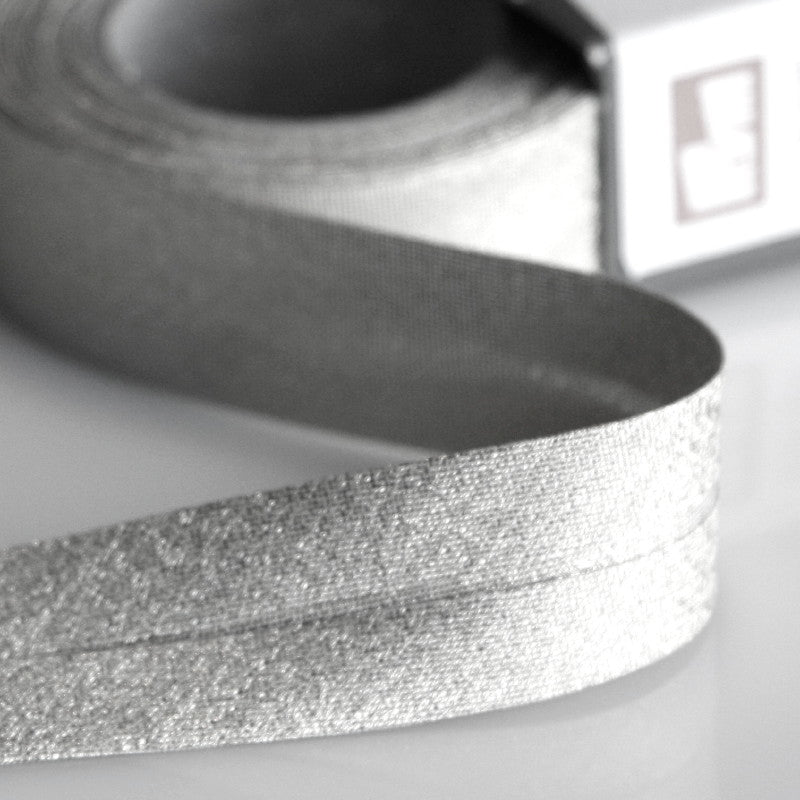Prym Lurex Bias Binding - Silver Metallic