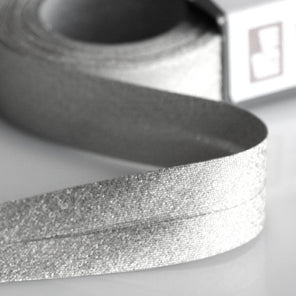 Prym Lurex Bias Binding - Silver Metallic