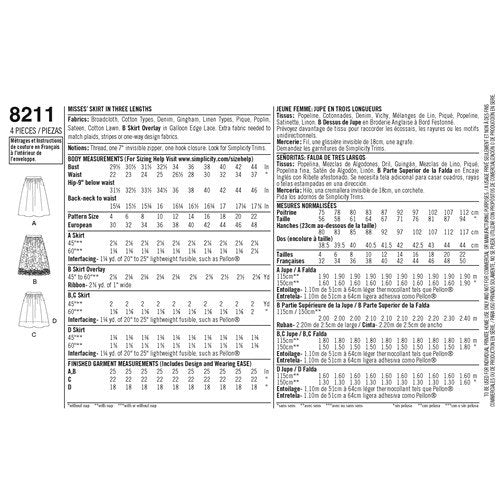 Simplicity 8211 - Misses' Gathered Skirts in Three Lengths