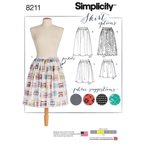 Simplicity 8211 - Misses' Gathered Skirts in Three Lengths