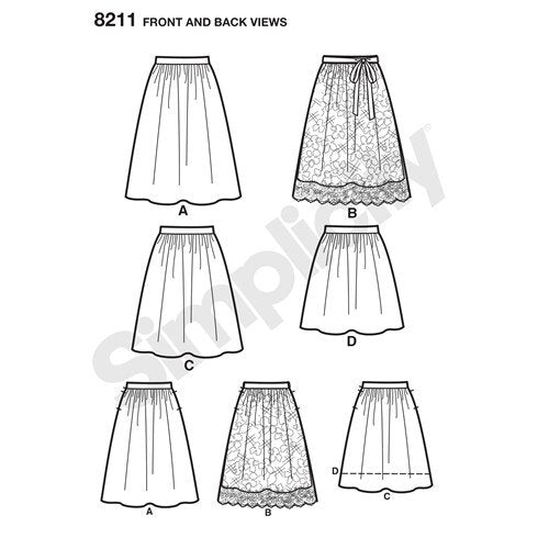 Simplicity 8211 - Misses' Gathered Skirts in Three Lengths