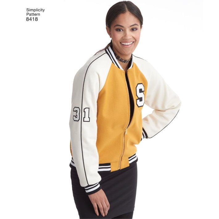 Simplicity 8418 - Zip-Up Bomber Jacket