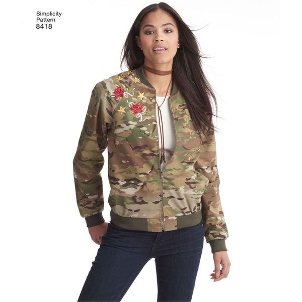 Simplicity 8418 - Zip-Up Bomber Jacket
