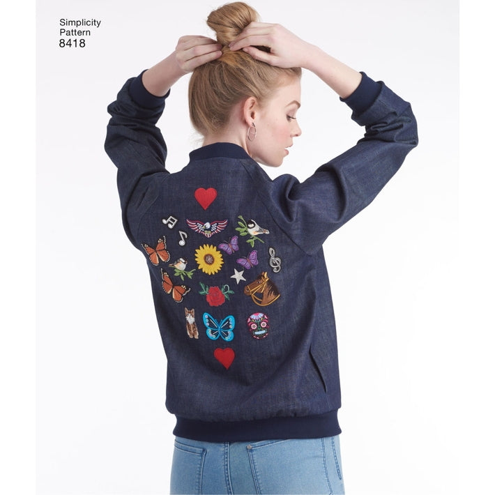 Simplicity 8418 - Zip-Up Bomber Jacket
