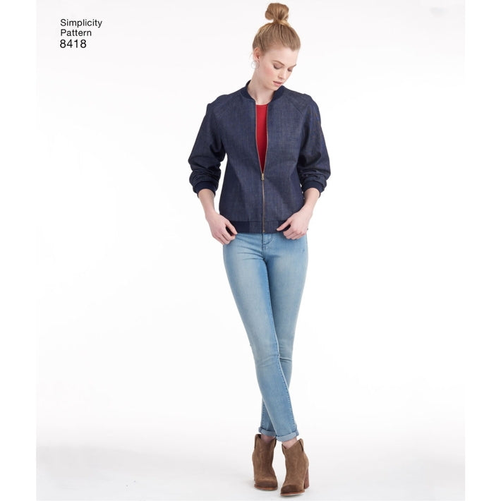 Simplicity 8418 - Zip-Up Bomber Jacket