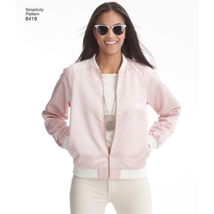 Simplicity 8418 - Zip-Up Bomber Jacket