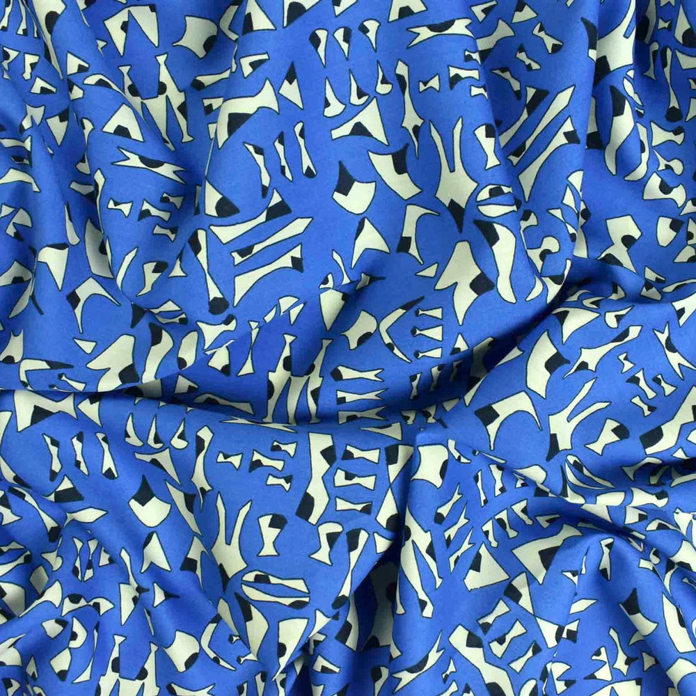 Luxury Printed Cotton Lawn - Hoy Blue