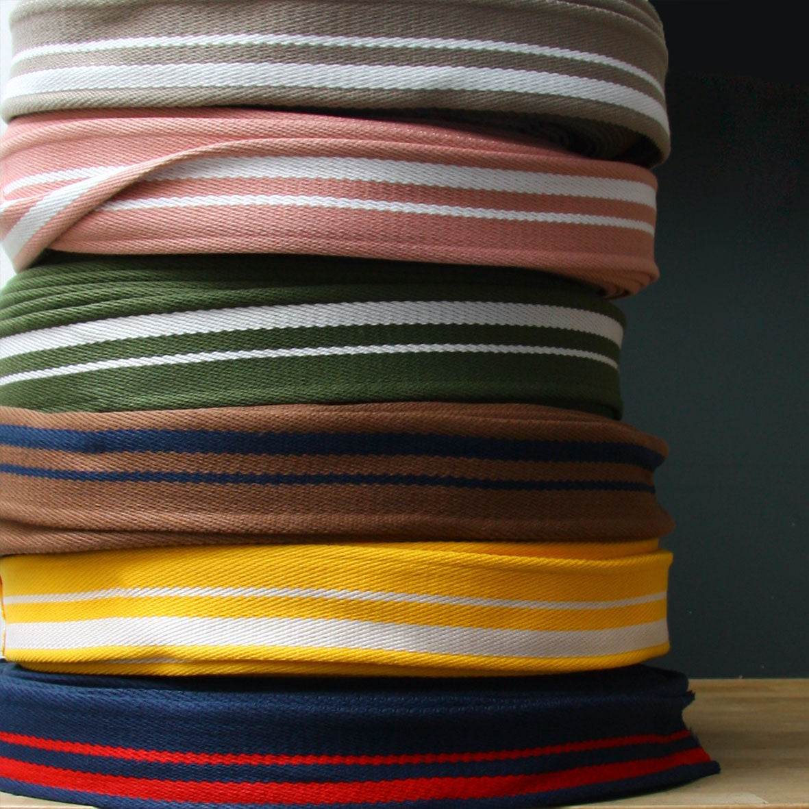 Striped Webbing 50mm - Yellow/White