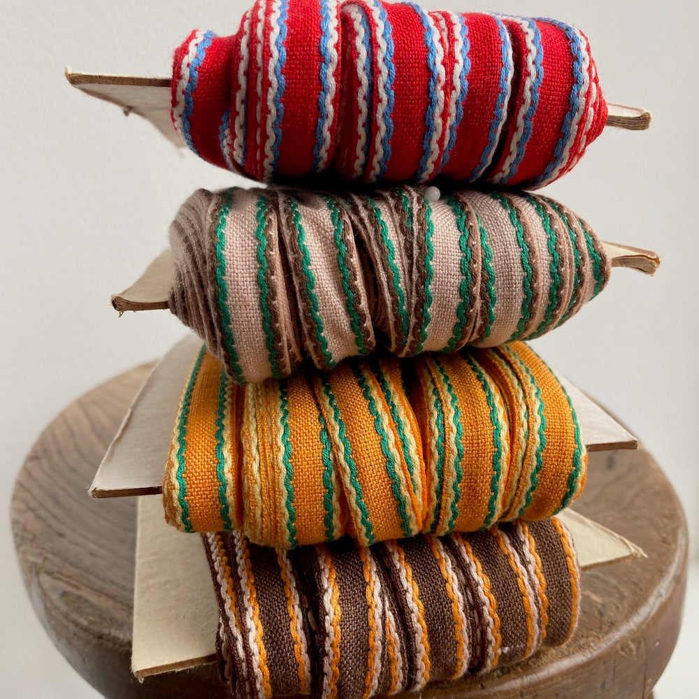 Vintage Stitched Trim - Red