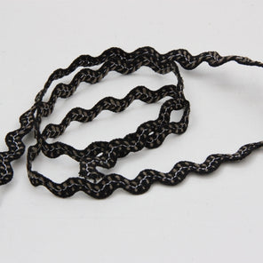 Embroidered Ric Rac 13mm - Black