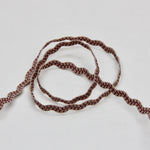 Embroidered Ric Rac 6mm - Burgundy/Natural