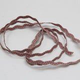 Embroidered Ric Rac 6mm - Dusty Rose/Natural